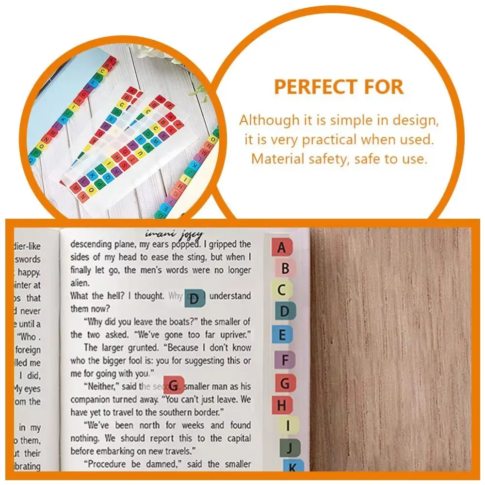 New A-Z Sticky Tabs Alphabet Self-Adhesive Index Tabs White Page Markers Dictionary Book Tabs for Dictionary Notebooks