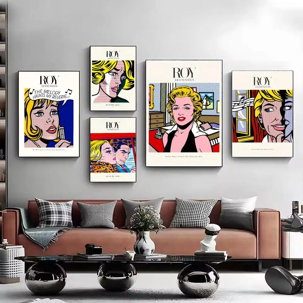 R-Roy L-Lichtenstein art Poster HD Wall Art Aesthetic Home Decor for Living Room Bedroom Café Office Stylish Gift