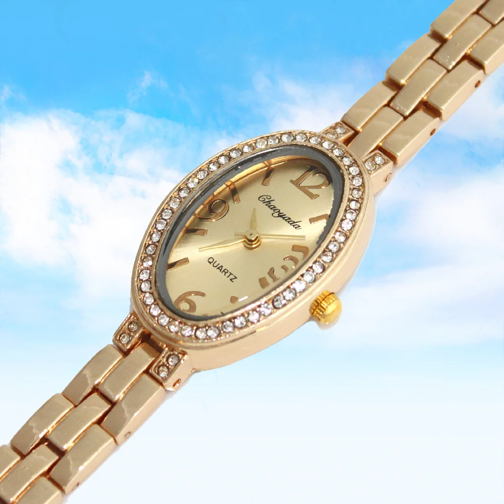 Ladies Quartz Watch Women's Rhinestone Analog Clock Wristwatch Elegant Fashion Accessory for Women