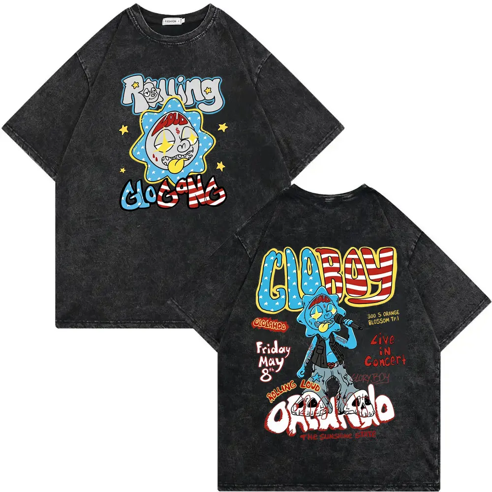 Vintage Washed Rapper Chief Keef Tour 2026 Graphic T Shirts Men Women Hip Hop Vintage T-shirt Fashion Casual Oversized T-shirts