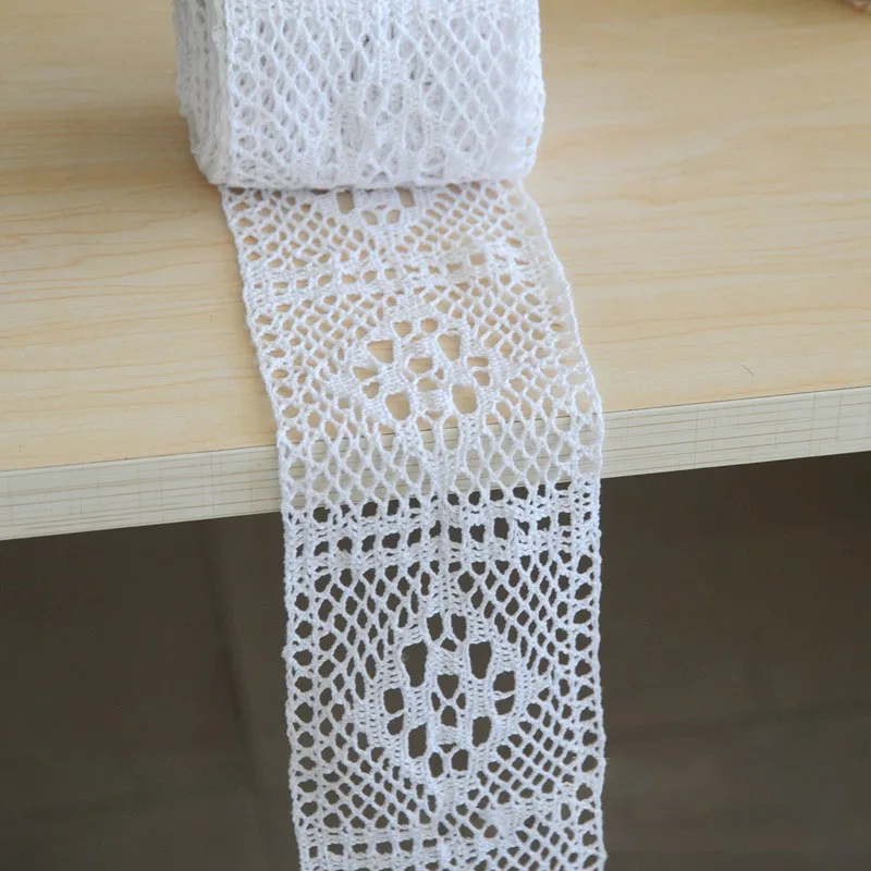 DIY High-Quality Splicing Cotton Crochet Lace Woven Belt Clothing Sewing Fabric Handmade Lace Fabric Table Curtain Accessories