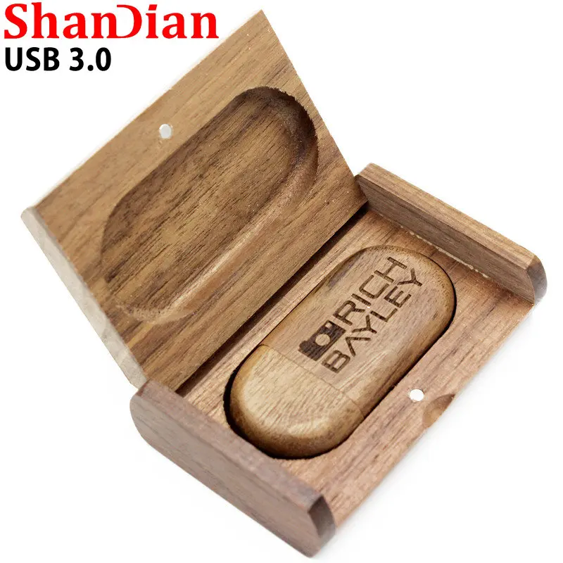 Real Capacity High Speed Wedding Gifts USB 3.0 USB Flash Drives Wooden Clamshell Gift Box Pen Drive 64GB/32GB/16GB/8GB/4G U Disk