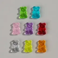50pcs Transparent Acrylic 12x19MM Cute 3D Jelly Bear Charms Pendant for Jewelry Making Necklace Bracelet Earring DIY Accessories