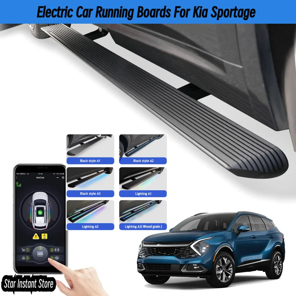 

Auto Retractable Running Boards for Kia Sportage, Electric Side Steps with LED Lights Anti-Slip Pedal