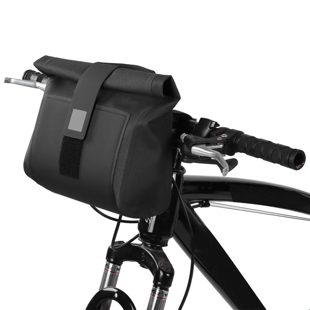 

Waterproof Bike Bag Roll Top Closure Hook and Loop Closure Bicycle Handlebar Bag Easy Installation Quick Mount Bike Front Bag