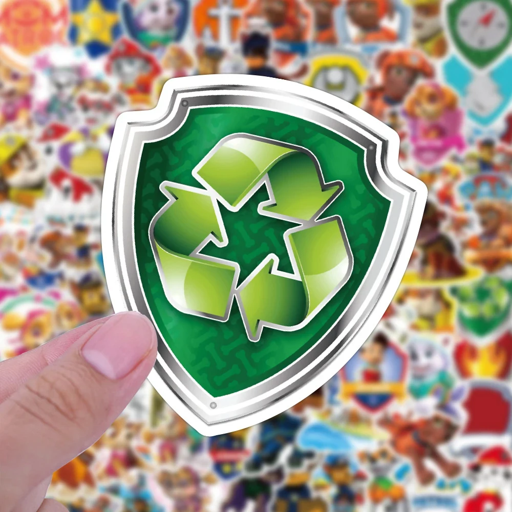 10/30/50/100PCS Paw Patrol Kids Toy Stickers Cartoon Decals PVC Waterproof  DIY Phone Luggage Fridge Guitar Bike Toys For Boys