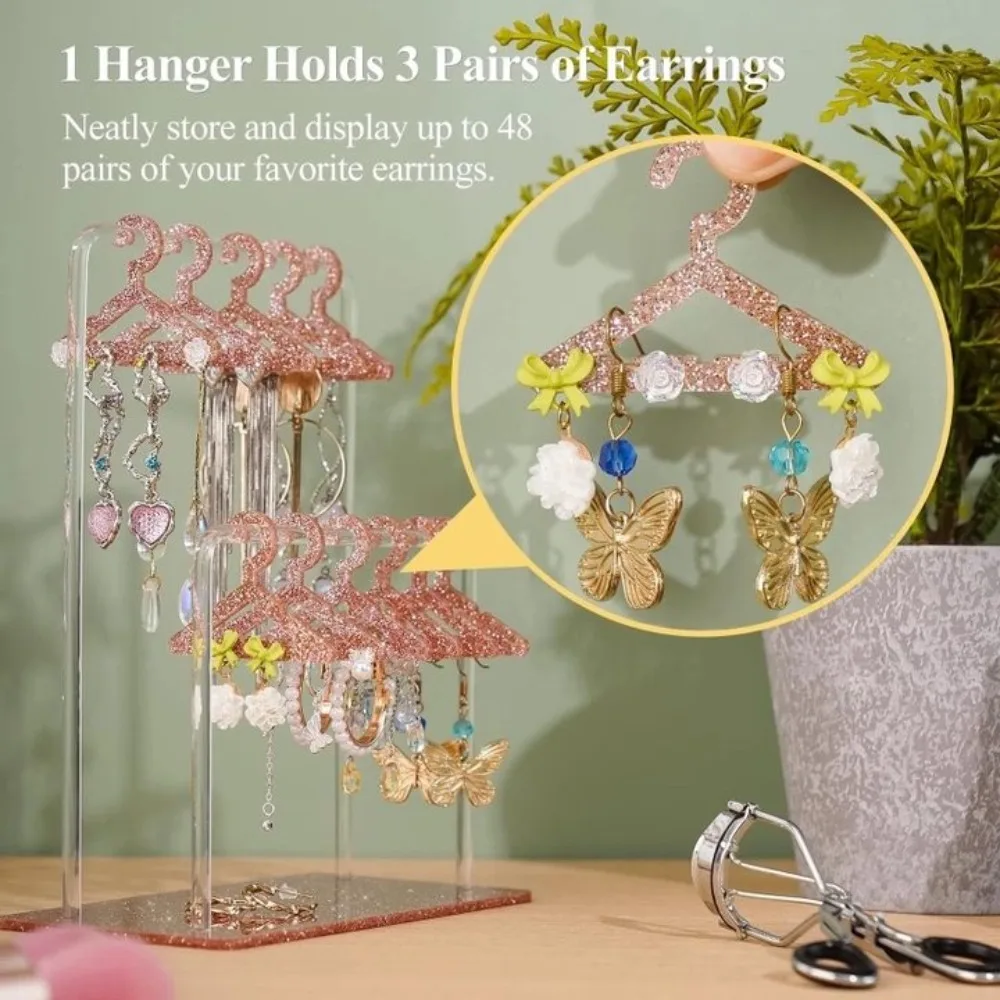

Jewelry Organizer 16pcs Hangers Shaped Jewelry Holder DIY Detachable Dangle Earrings Display Racks Stable Transparent