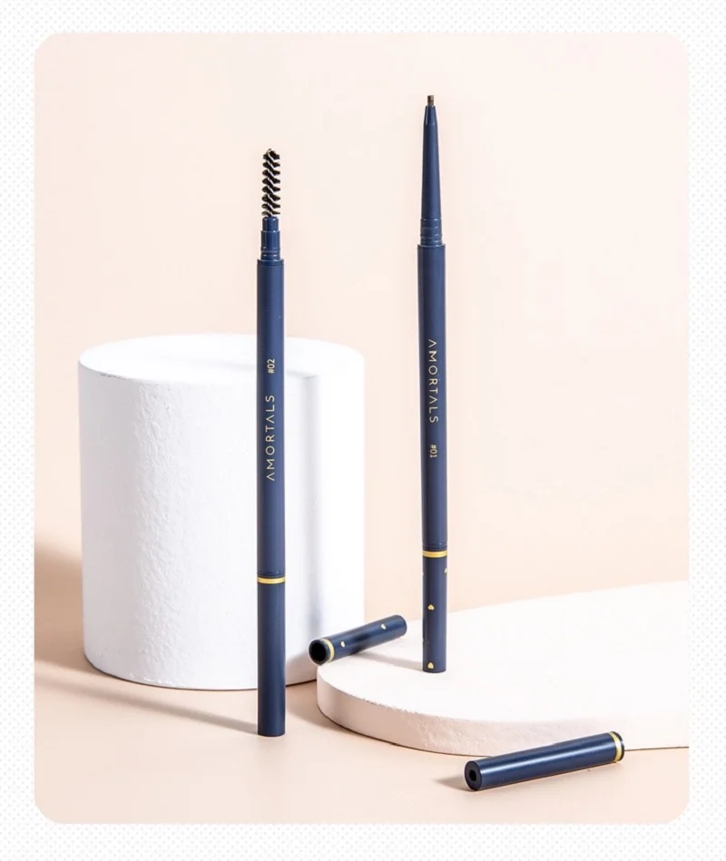 مكياج طبيعي برأسين قلم حواجب أوتوماتيكي ، مقاوم للماء ، يدوم طويلاً ، أدوات سهلة ، قلم بفرشاة ، 4 ألوان #2