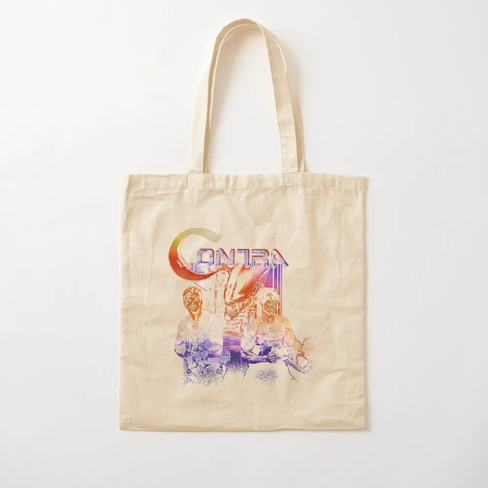 هدايا مضحكة كونترا ريبوف قميص الألعاب لعبة فيديو حمل حقيبة المتسوق أكياس التسوق القابلة لإعادة الاستخدام حقيبة تسوق محمولة قماش