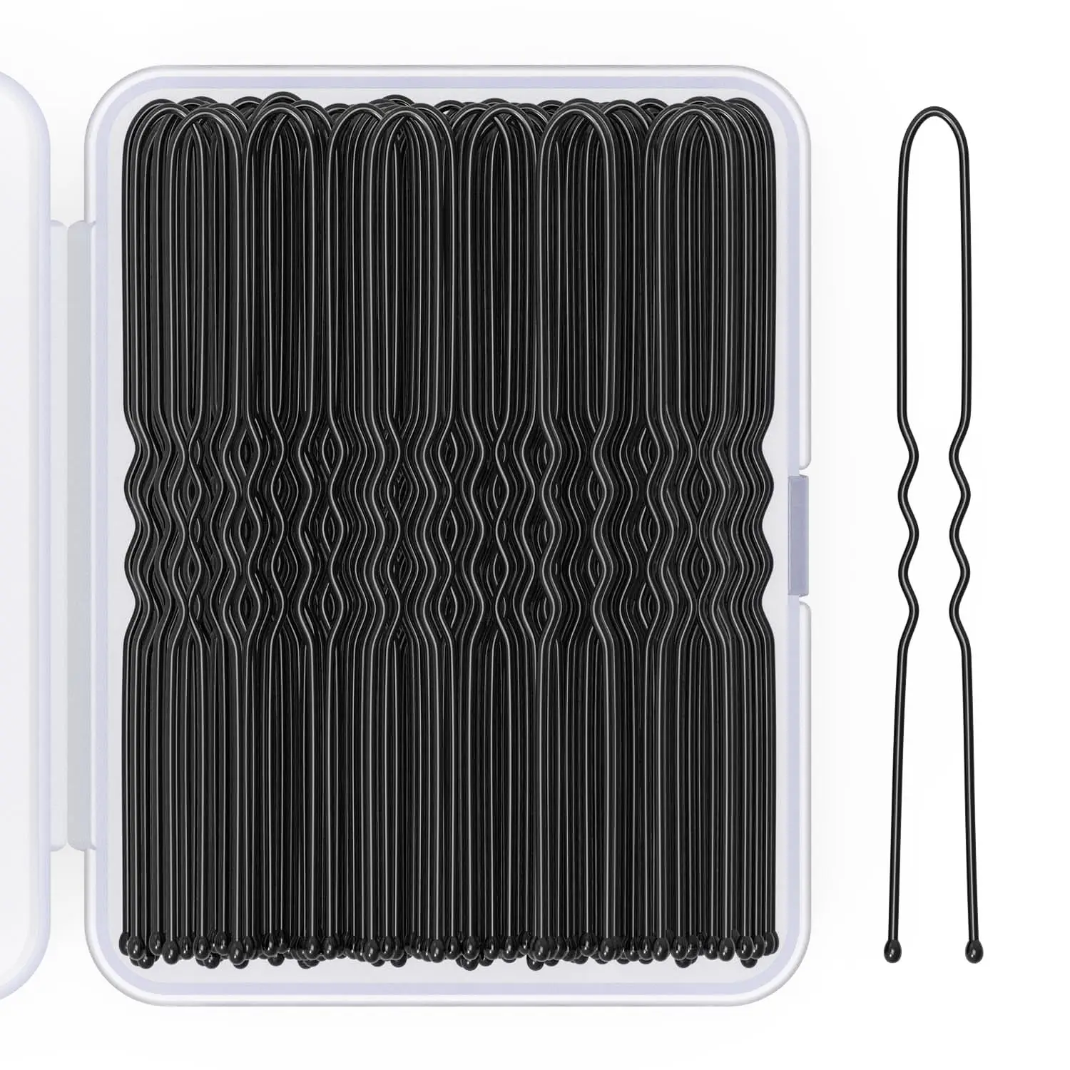 

100 Pcs U Shaped Hair Pins, 2.8 Inch Bobby Pins for Secure Bun Hairstyles, Black