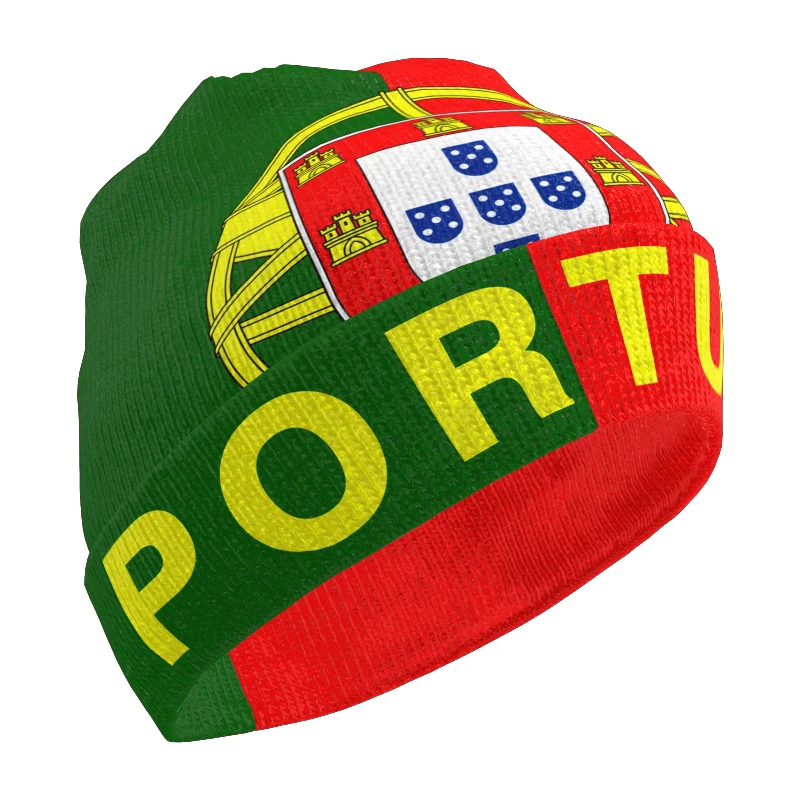 Portugal chapéu de malha livre nome personalizado inverno frio bandeira portuguesa shqiperi prt manter bonés quentes pt hip hop beanies