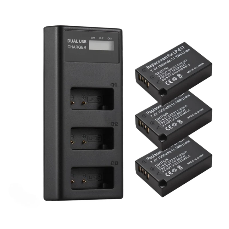 New Camera Battery LP-E17 7.2V 1200mAh+LCD Charger for Canon EOS T8i T7i T6i T6s SL2R50 RP R10 R8 Rebel - Image 2