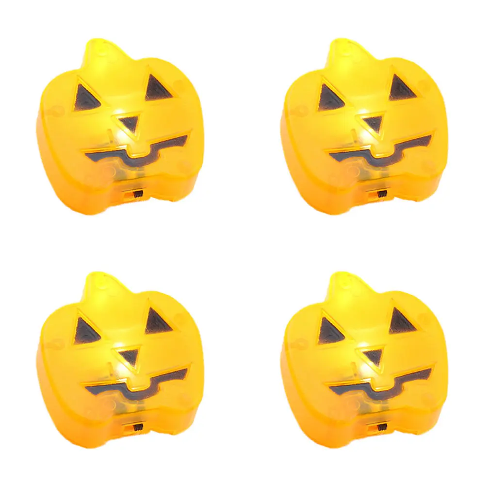 

Набор из 4 мини-фонариков-тыкв на Хэллоуин со светодиодной подсветкой, водонепроницаемые, маленькие ночники для декоративного праздничного освещения с длинным шнуром