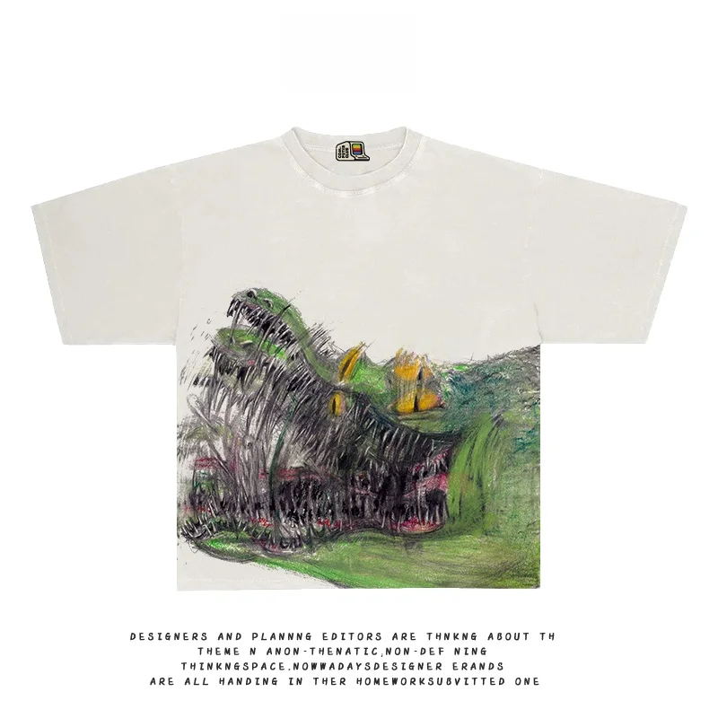 all-nature-series-crazy-crocodile-american-ins-style-street-short-sleeve-t-shirt-casual-printed-tee-for-autumn-season