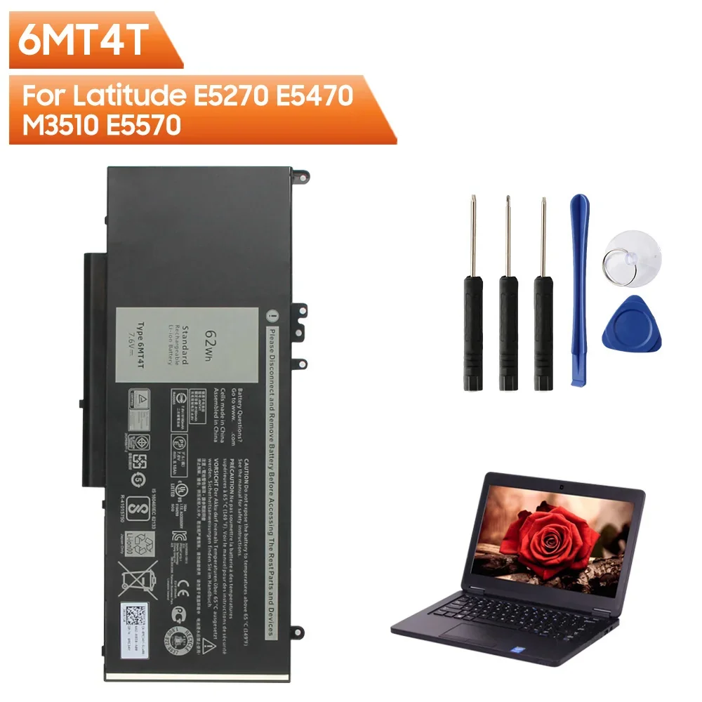 

NEW Replacement Laptop Battery 6MT4T For DELL Latitude E5270 E5470 M3510 E5570 8180mAh