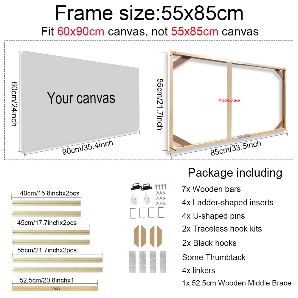 Little PP 40x60 50x70 40x50cm Leinwandrahmen Holzrahmen Holz Foto Ölgemälde Leinwand Diamant Malerei Rahmen Leinwand Holz Wandrahmen 6