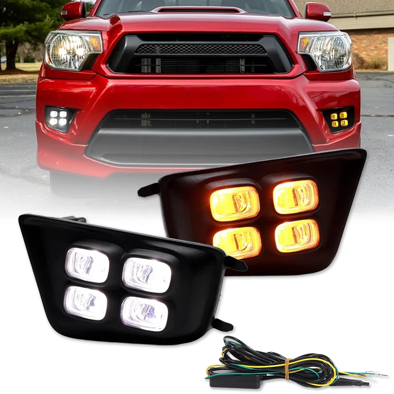 

Led Fog lamps Lights Fit For Toyota Tacoma 2012 2013 2014 2015 Fog Lights Lamp Led Daytime Turn Signal Lights Auto Accessies