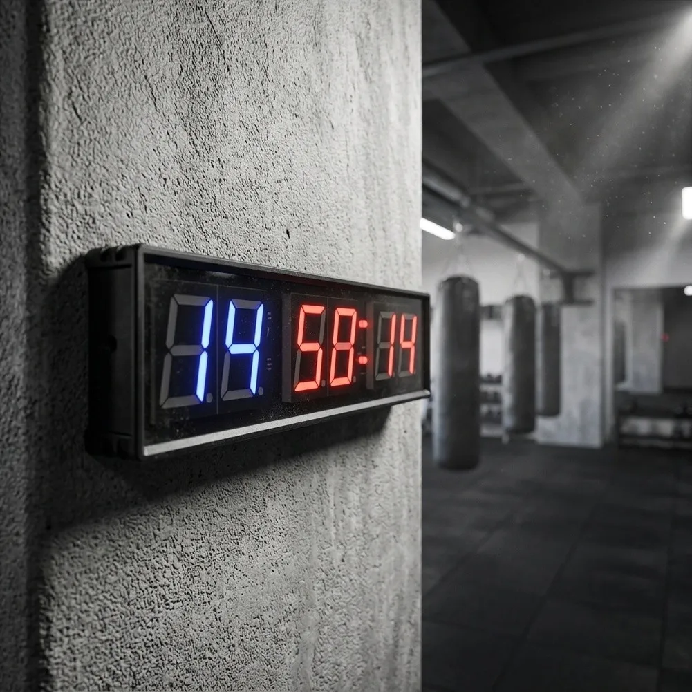 Interval Timer for Boxing MMA Fitness Training Gym with 1.8 Inch LED Display Remote Control and Mounting Options