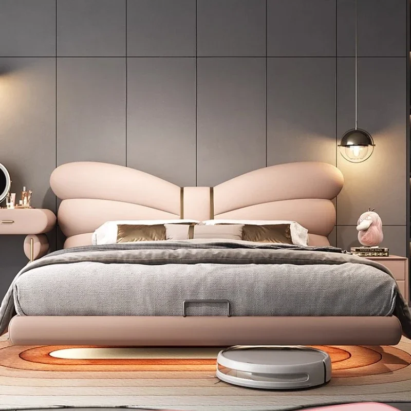 أثاث غرفة نوم إطار سرير بحجم كوين 180 × 200 سم سرير الأميرة مضاء بحجم كينغ سرير مزدوج قواعد السرير الأمامي المنزلي وإطارات السرير #1