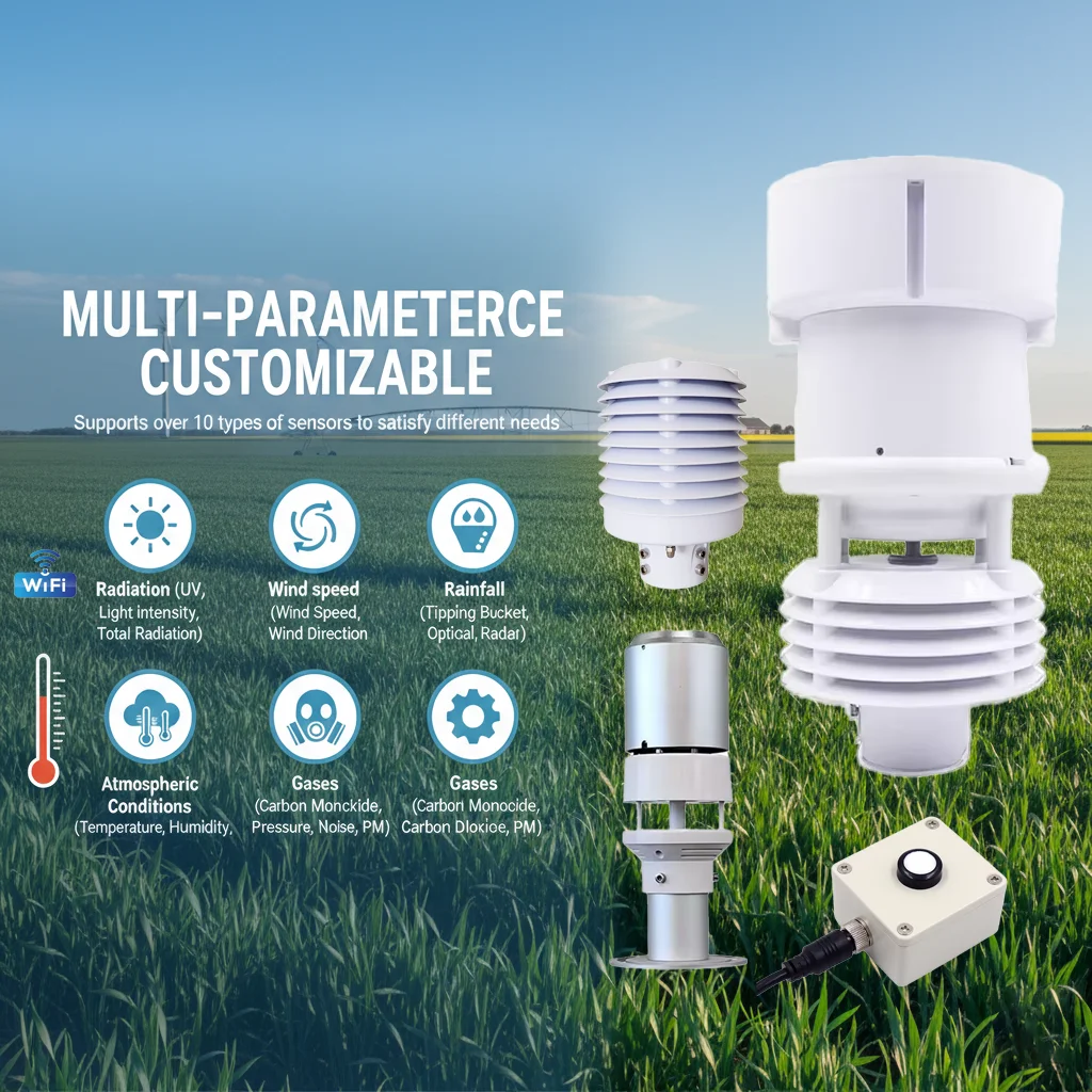

Smart Agricultural Weather Station Wireless 4G WiFi Outdoor Weather Sensor with Server Software for Farm Monitoring