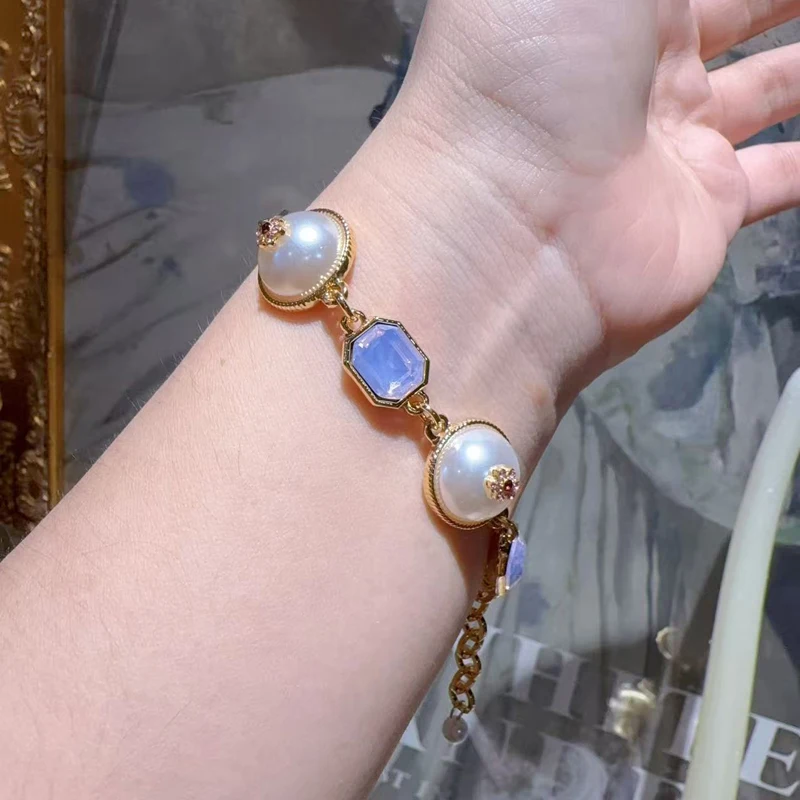 خمر الوردي كريستال سحر سوار اللؤلؤ زهر البرقوق الفاخرة الحجر الطبيعي مجوهرات صيفية امرأة اكسسوارات الزفاف هدية 2025 #4