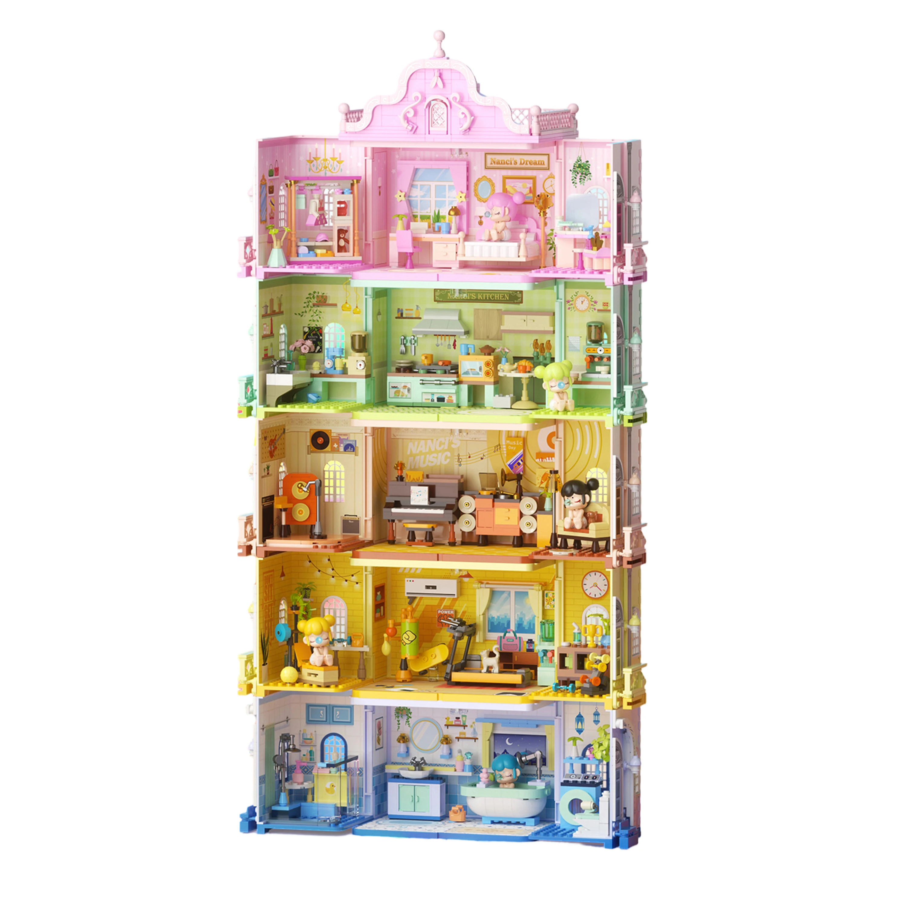 บล็อกตัวต่อซุปเปอร์ทาวน์ ห้องนอนเจ้าหญิงแนนซี ห้องดนตรี บ้านต่อบล็อก วิวถนน ของขวัญสำหรับเด็กผู้หญิง