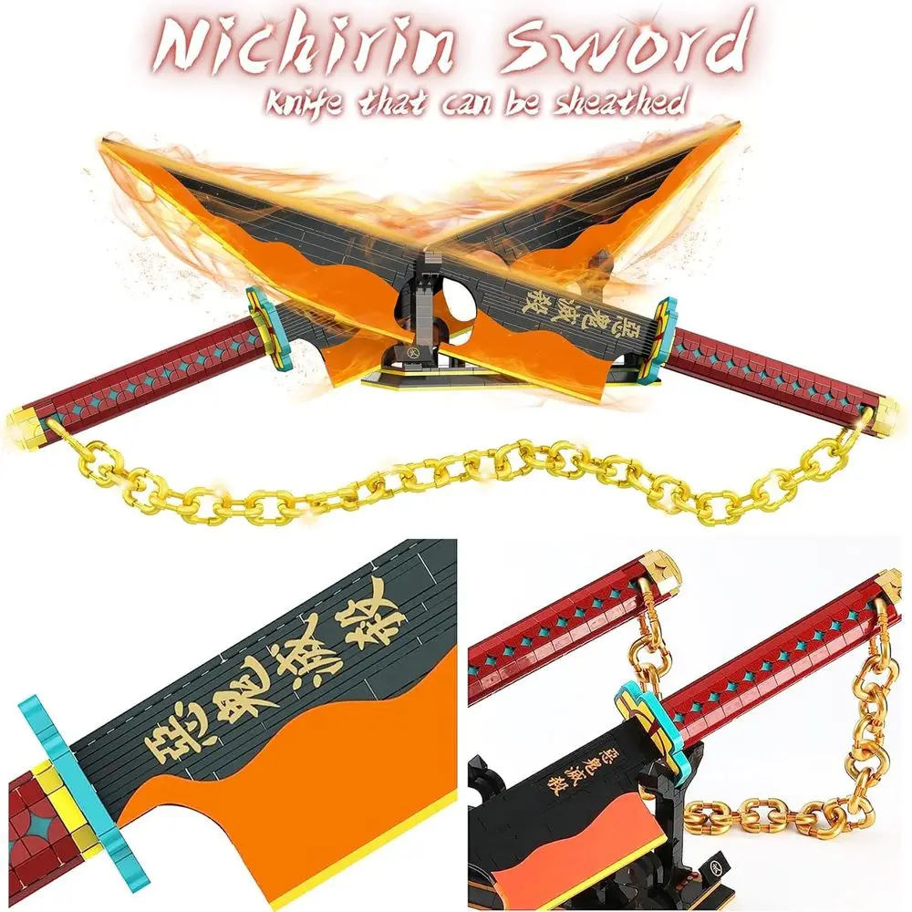Samurai-Schwert-Bausteine, 82-Modell mit Ständer und Scheide, ideales Anime-Fan-Geschenk