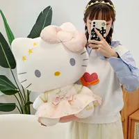 50cm Sanrio Hello Kitty Melody Kuromi Plush Toy Big Kawaii KT Cat Plushies Soft Stuffed Rag Doll Cartoon Sofa Pillow Xmas Gift