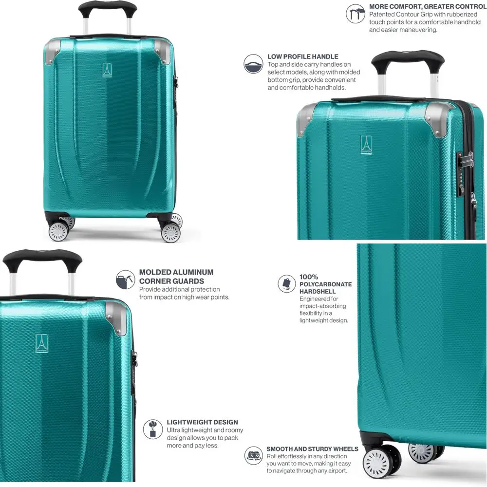 

Легкий расширяемый твердый чемодан-спиннер, 21-дюймовый чемодан для ручной клади с 8 колесами, дизайн каяка для путешествий