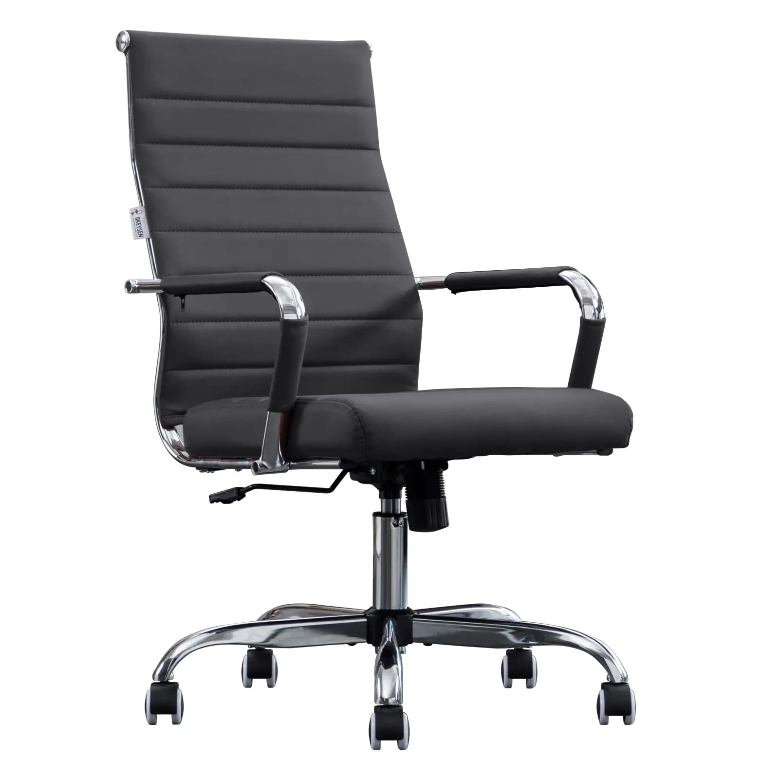 Home Office Chair Ribbed, Modern Leather Conference Room Chairs, Ergonomic Office Desk Chair, High Back Executive