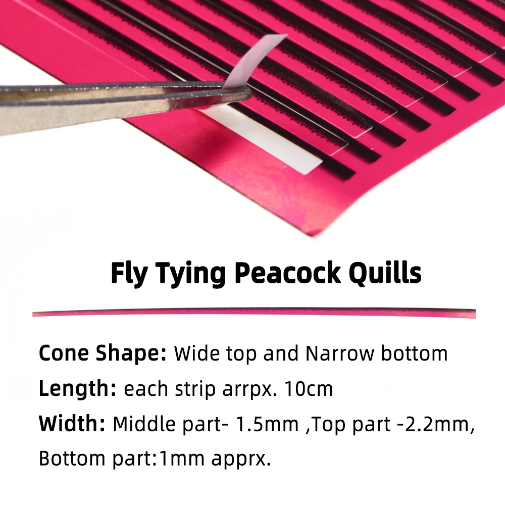 1 Sheet/8 Sheets Synthetic Peacock Quills Fly Fishing Tying Material for Nymph Bug Shrimp Body Wrap Skin