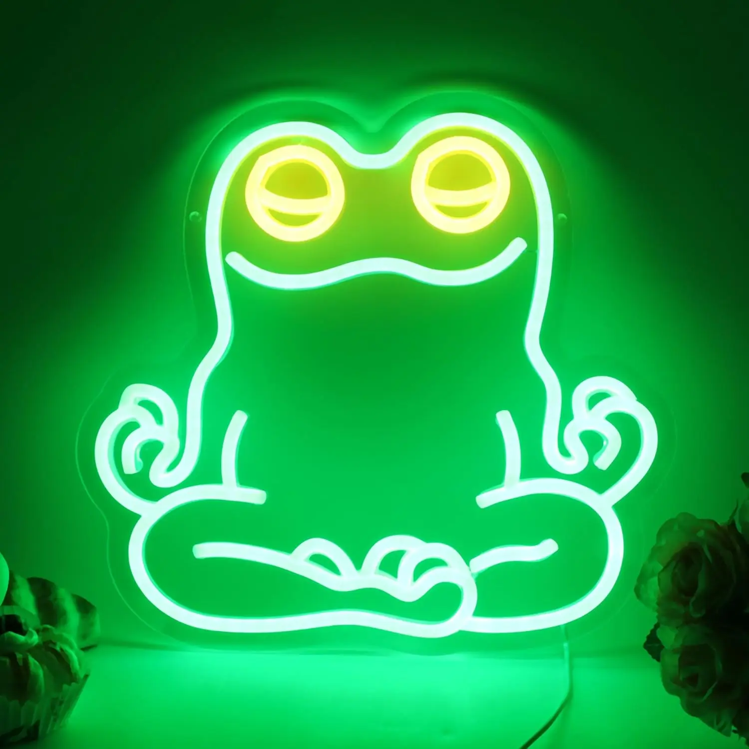 Meditation Frog Neon Sign LED Wall Art USB Powered  Yoga Animal Glow Lamp Zen Relaxing Bedroom Living Room Spa Decor Light