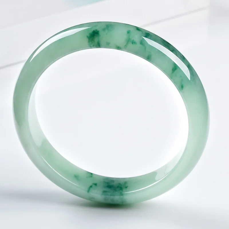 for Women Jade Bracelets Light Green Floating Flower Bracelet