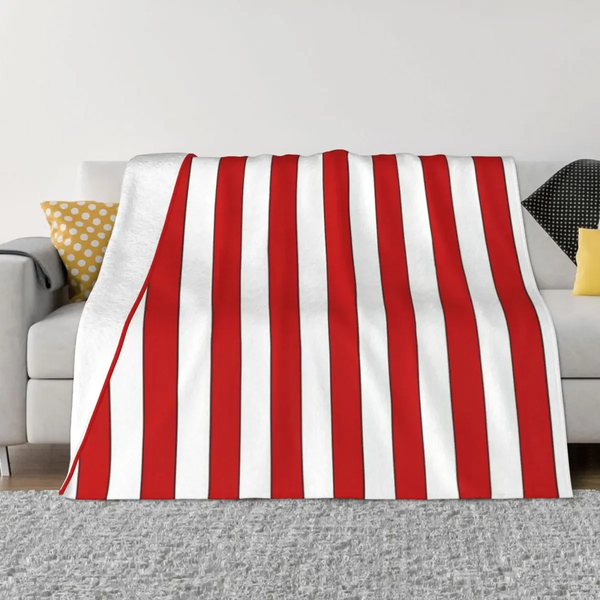 Retro Red White Striped Team Colours An Ultra-Soft Micro Fleece Blanket
