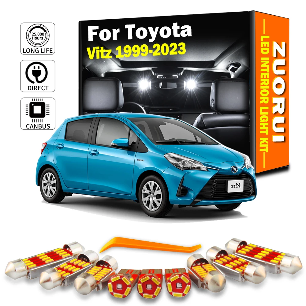 ZUORUI LED Interior Map Dome Number Plate Luggage Light Kit Canbus For Toyota Vitz 1999- 2018 2019 2020 2021 2022 2023 Car Bulbs