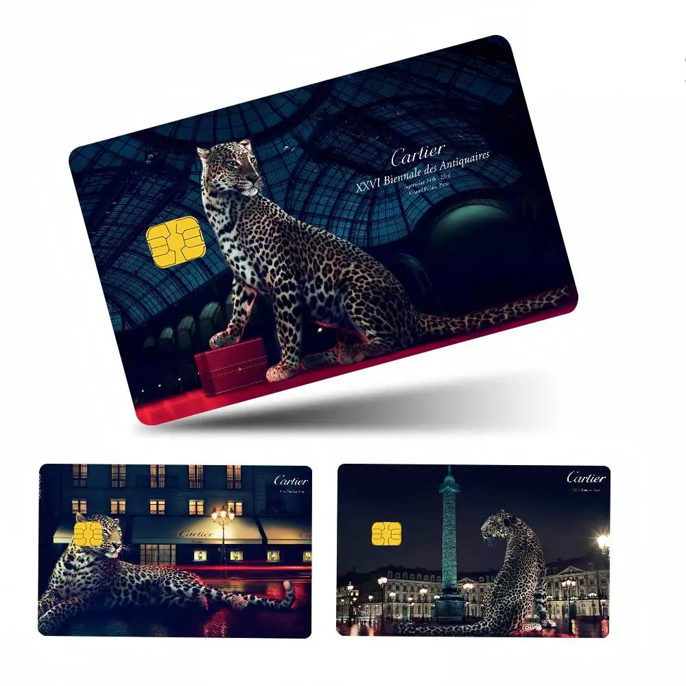 Luxury C-CarTierS Fashion Design 1 set of 4 pcs Bear Skin Sticker Film Tape Case for Big Credit Debit Card Front Side