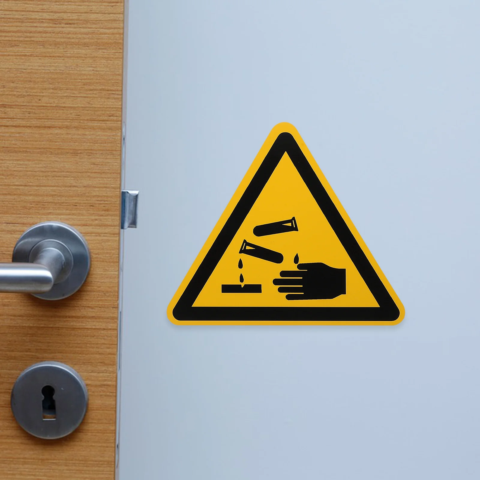 6 قطعة تسميات ملصق الحذر ضد التآكل ملصق حائط من الفينيل لمستودع المصنع موقع البناء استخدام علامة تحذير التآكل