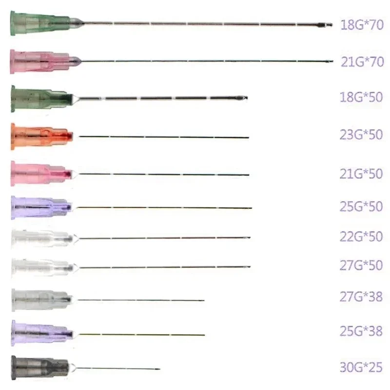 50pcs Blunt Needle Supplier Canula For Injections Tip Cannula 18G 21G 22G 23G 25G 27G 30G25MM 50MM 70MM Tattoo