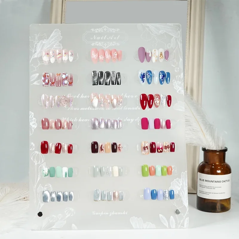 Acrylic Nail Gel Color Display Stand, Magnetic Fake Nail Tips Holder, Art Decoration Shelf, Manicure Showing Organizer