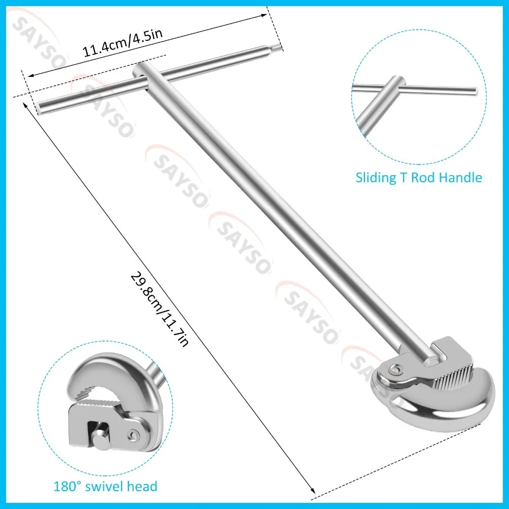 Multi Functional Activity Head Sink Wrench Hot Cold Water Faucet Sink Wrench Carbon Steel Bathroom Water Pipe Disassembly Tools