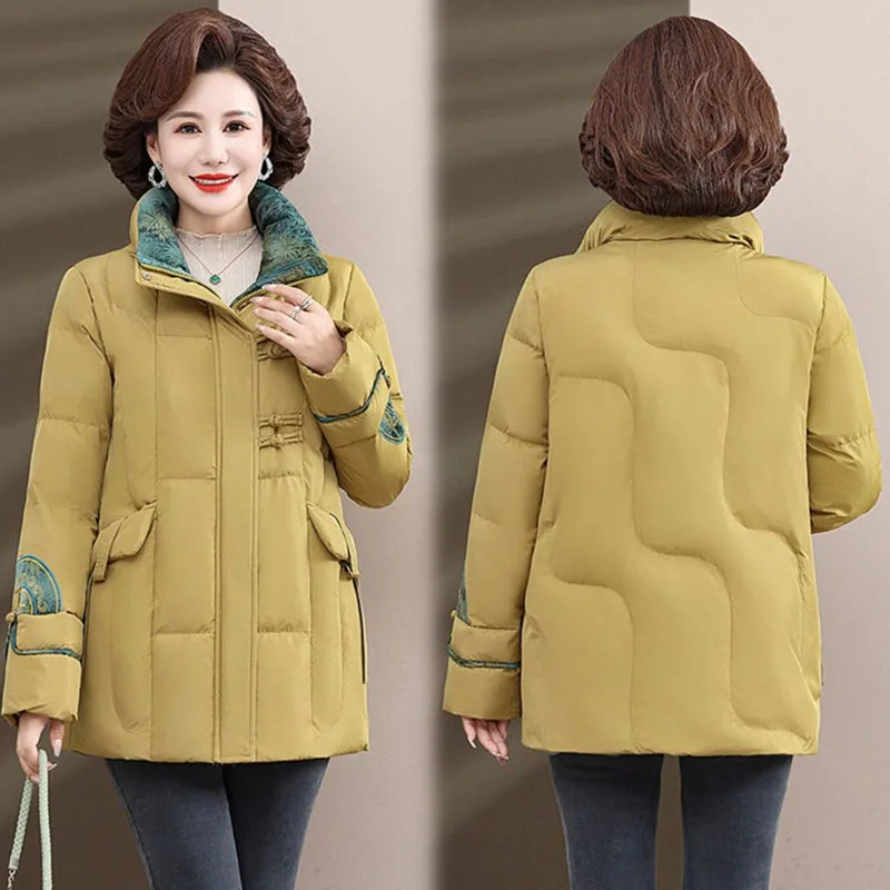 

2024 New Plus Velvet Parka Women's Korean Winter Down Cotton Padded Jacket Female Casual Thick Warm Parkas Overcoat Coat Lady