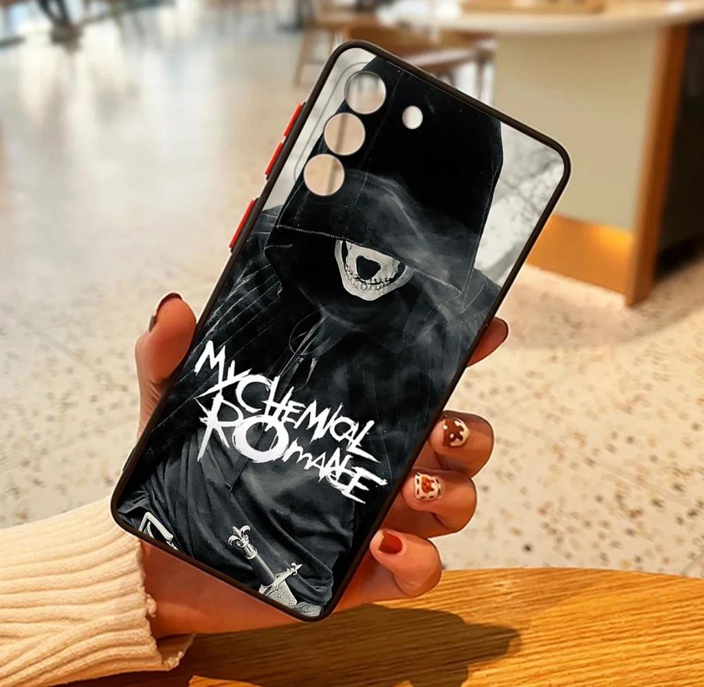 For Samsung A10 A20 A30 A40 A50 A70 A55 A35 A11 A01 A02 A03 A05 A04 My Chemical Romance Frosted Translucent Black Phone Case