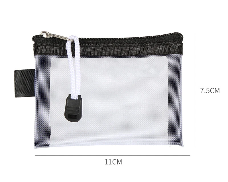 Mini-Geldbörse aus durchsichtigem Nylon mit Netzstoff und Reißverschluss, niedliche Geldbörse, tragbar, für Kreditkarten, Ausweise, Lippenstift, Tasche, Datenleitung, Schlüssel, Kopfhörer-Organizer – Detail 6