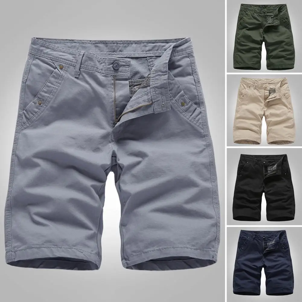 Shorts Stijlvolle Effen Kleur Dubbele Zakken Cargoshorts Sneldrogende Zomershorts