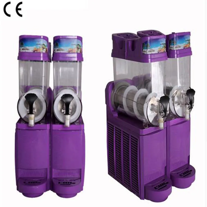 

110V/220V Double Tank Smoothie Slush Machine Ice Cream Machine 300W Snow Melting Machine Commercial Smoothie Granita Machine