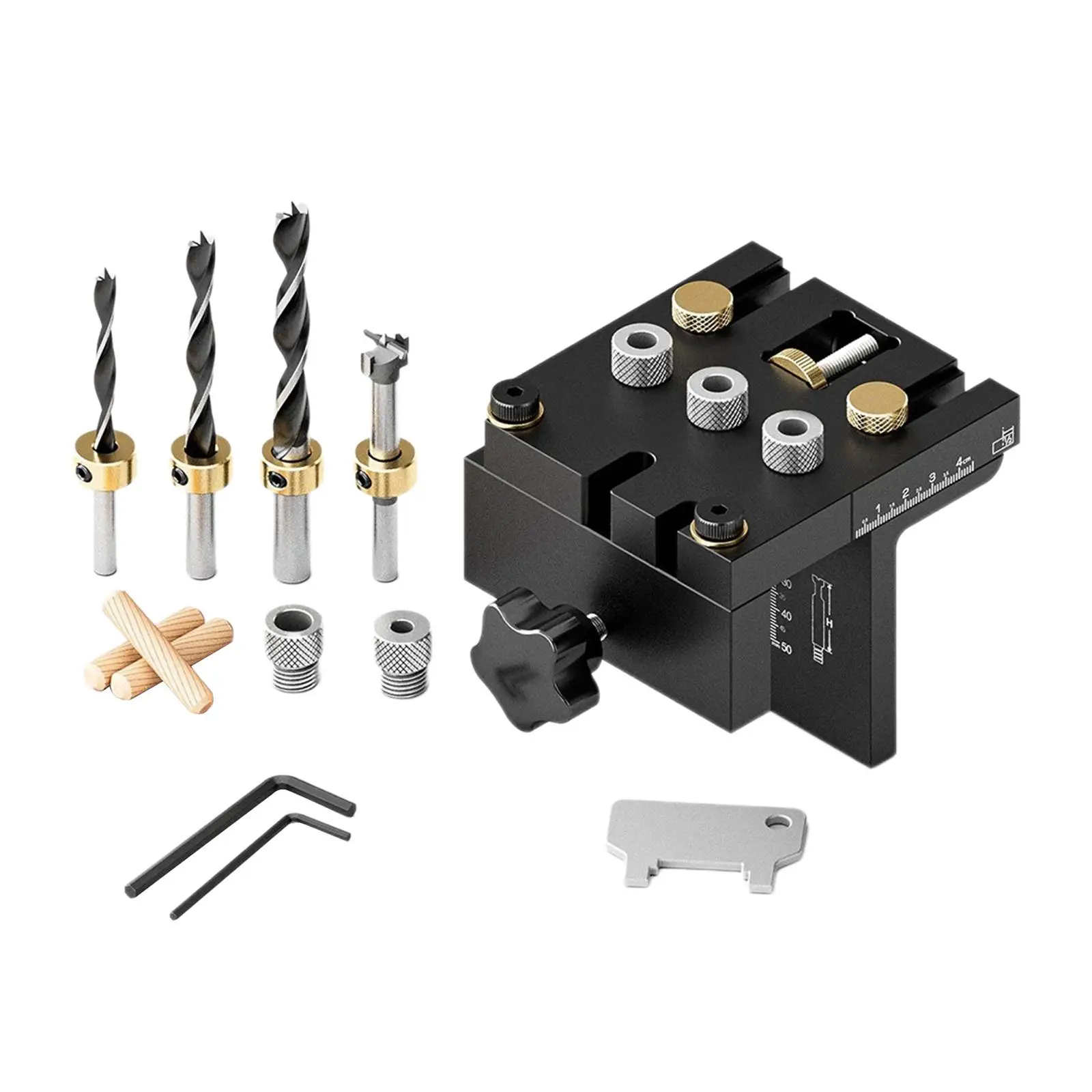 

Self Centering Doweling Jig Set Drill Guide Jig Hole Drill Guide Metal Handheld Wood Drill Jig Portable Puncher Locators