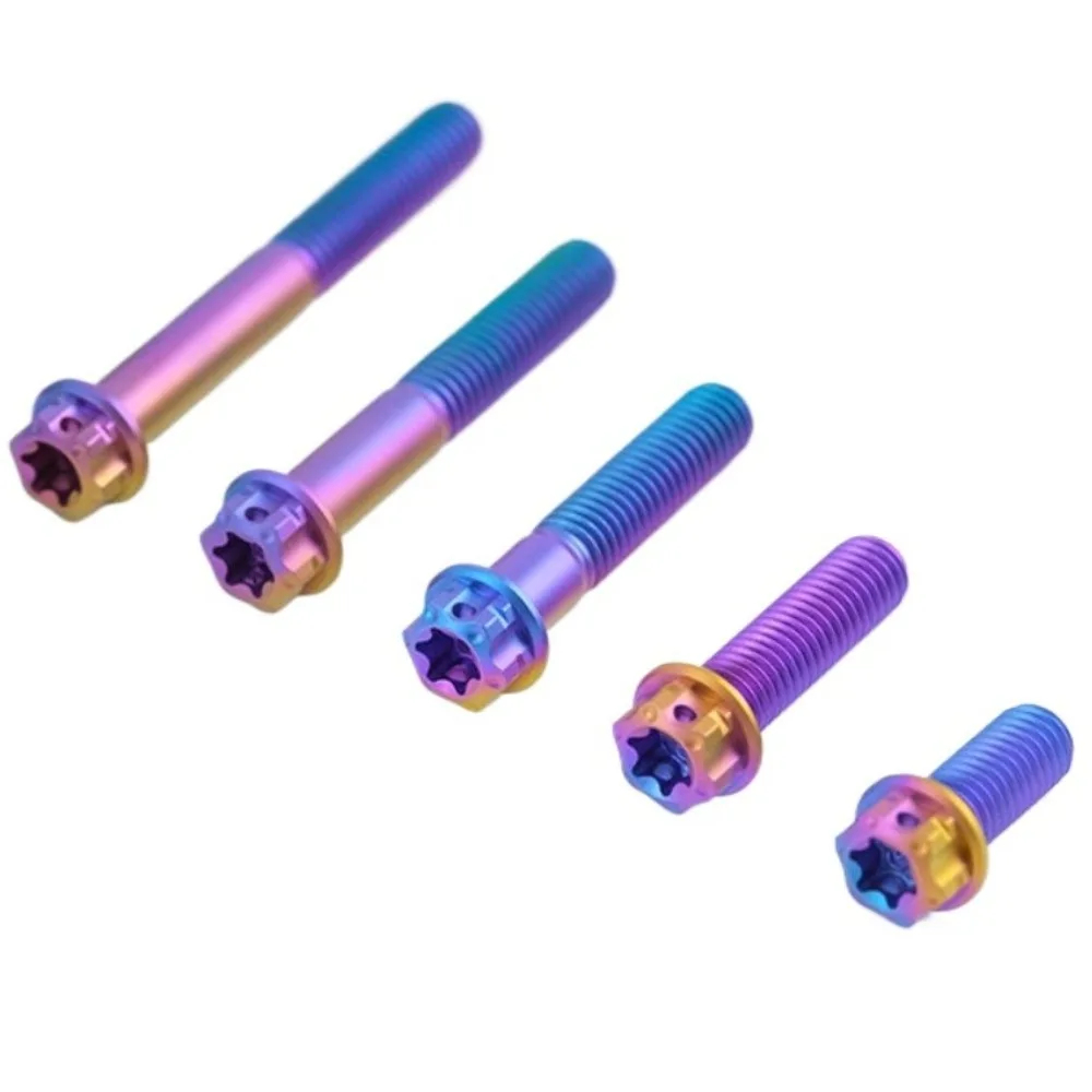 M10 p1.5mm x 15 20 25 30-120mm Rainbow Golden Blue Black Green Candy Purple GR5 Titanium Alloy A3 Torx50 Head Bolt Motocycle DIY