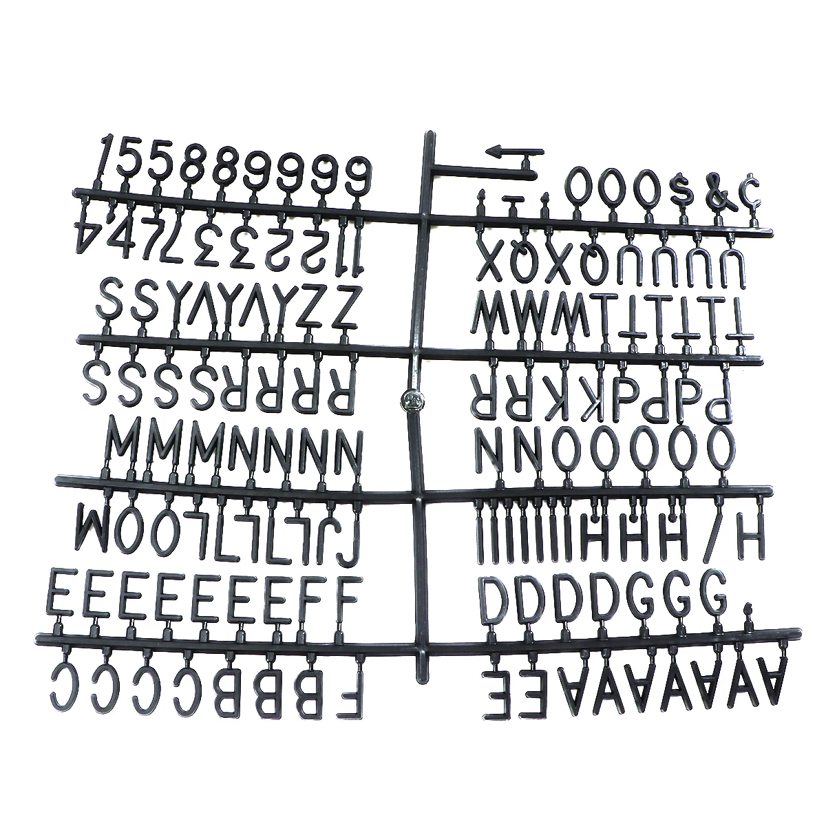 

5pcs Plastic Letter Set Black Lightweight For Felt Letter Home Office Coffee Shop Use English Message Board Convertible Board