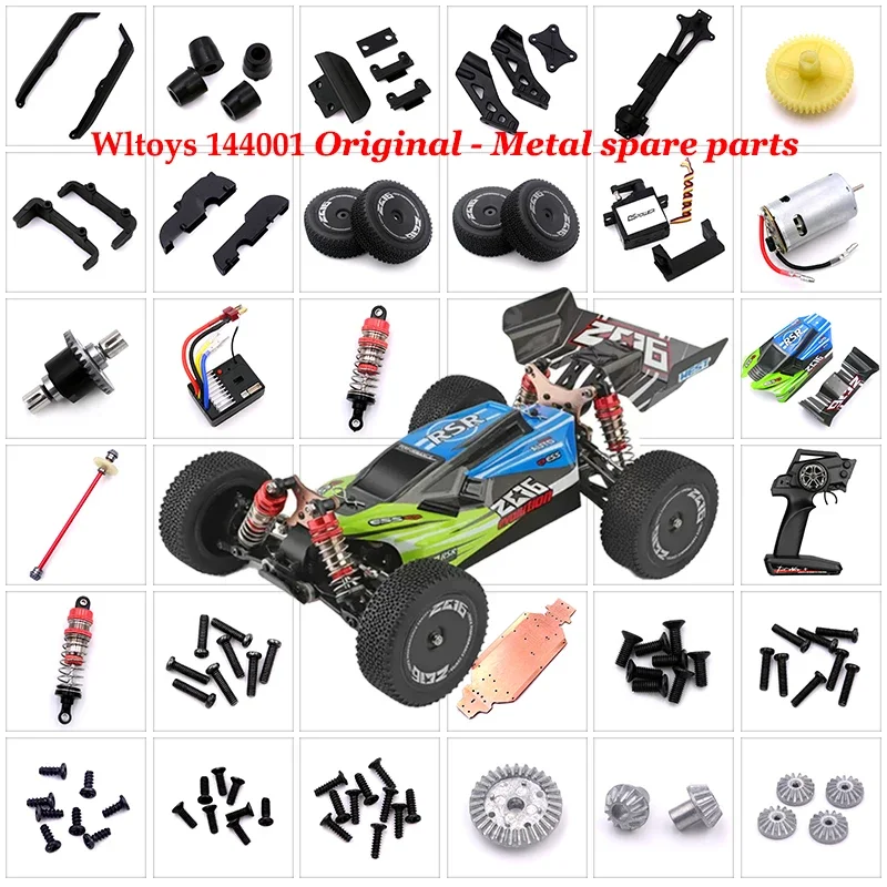 

WLtoys 144001 1/14 RC автомобильные запасные части, редуктор, крышка шестерни, амортизаторы, Пластиковые Поворотные Рычаги, C сиденье автомобиля, нижний мотор