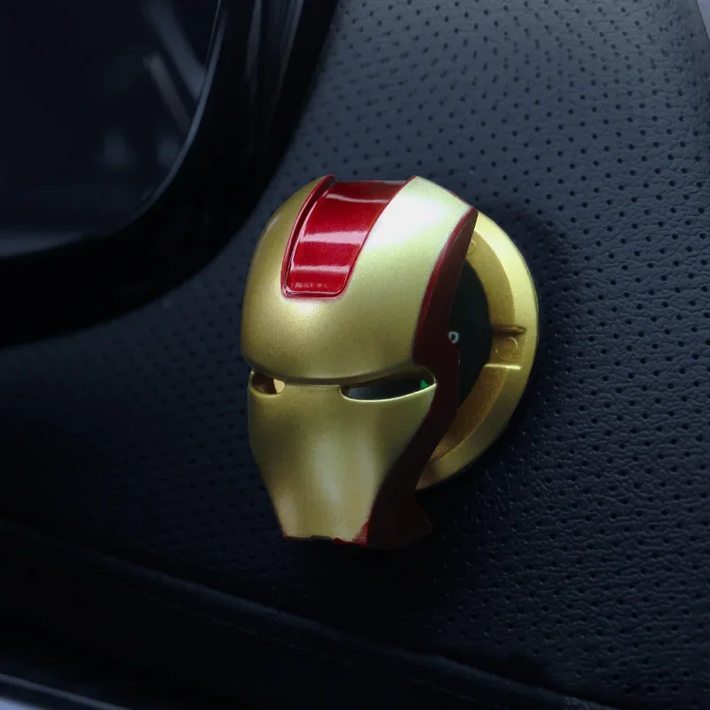 Marvel America Captain Iron Man Car Engine Ignition Start Button Sticker Protective Cover Avengers Car Decoration